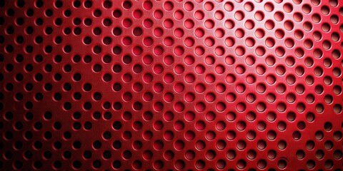 Aufkleber - Crimson Perforated Surface A Textured Background of Regularly Spaced Circular Apertures in a Rich Red Hue
