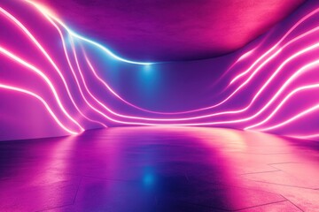 Poster - Colorful neon lights create an abstract atmosphere in a modern space