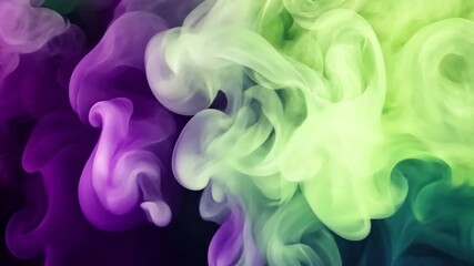 Poster - abstract colorful smoke background in purple, green and yellow shades for creative design and artist