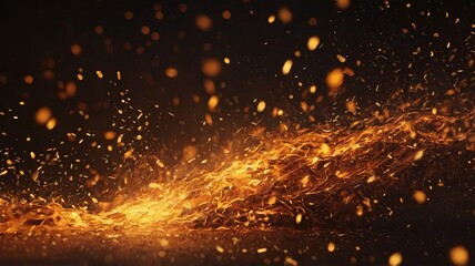 Poster - Dynamic display of glowing embers and sparks in a dark setting, creating a mesmerizing fiery effect.