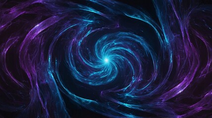 Aufkleber - Abstract cosmic swirl in vibrant shades of blue and purple, creating a mesmerizing galaxy-like effect.