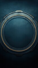 Poster - Futuristic Digital Interface Circle with Orange Glowing Light on Dark Background
