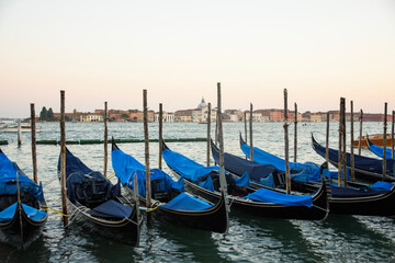 gondole a venezia al mare vista, panorama