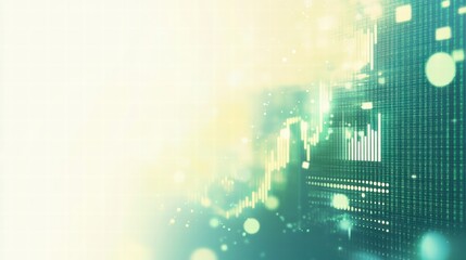 Poster - Digital Finance: An abstract, glowing, and futuristic image that visually represents the ever-evolving landscape of digital finance and technology. Illustrating innovation, market fluctuations.