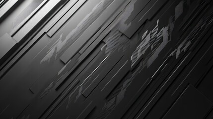 Poster - geometric black abstract: an abstract composition featuring an intricate arrangement of black geomet