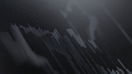 Poster - Abstract Financial Data: A close-up view of an abstract financial data representation, showcasing complex patterns and fluctuations, highlighting market trends and economic analysis in a stylized.
