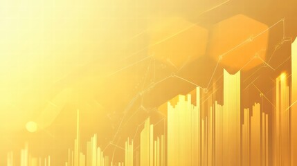 Poster - Golden Business Metrics: Visualize financial growth, with golden graphs and abstract data lines set against a warm, inviting background. The image encapsulates concepts of progress, prosperity.