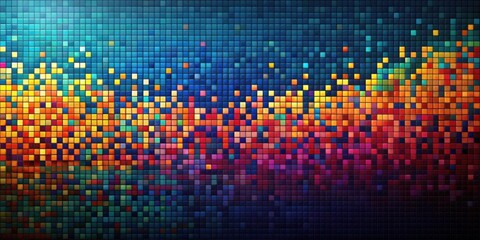 Poster - Abstract Colorful Mosaic Pixel Art Wall Texture A Vibrant Digital Background for Design Projects