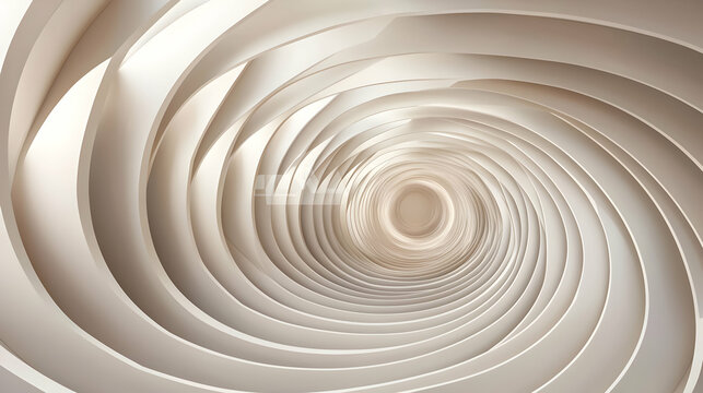Abstract Spiral Cream and White Geometric Background