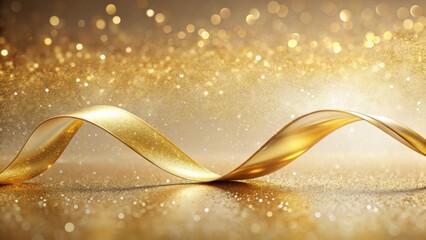 Aufkleber - Golden Ribbon Arc on Sparkling Surface A Luxurious Background Image
