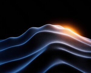 Fototapete - Quantum Terrain Visualization Immersive Digital Topography with Luminescent Gradient - Next-Gen Geospatial Analytics and Innovative Data Landscape Design
