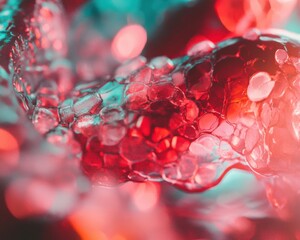 Aufkleber - Microscopic Valentines Wellness Biomorphic Circulatory Art for Perfume Day - Innovative Health Visualization and Molecular Design Inspiration