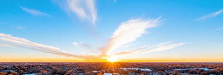 Leinwandbilder - Golden Hour Cityscape Expansive Urban Horizon Revealing Sustainable Development and Architectural Interconnectivity at Sunrise - Premium Real Estate Visualization