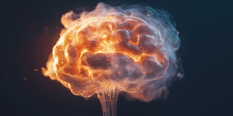 Fototapete - Take A Wild Guess Day Neuroscience Meets Innovation - Luminous Brain Metaphor for Creative Problem-Solving in Digital Transformation and Cognitive Performance