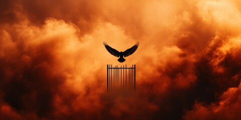 Aufkleber - Transformative Leadership Metaphor Phoenix Rising Through Breakthrough Barriers - Empowering Resilience and Strategic Innovation in Dynamic Professional Landscapes