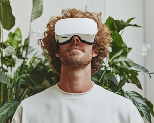 Aufkleber - Immersive Eco-Tech Visualization Next-Gen VR Wellness Experience with Biophilic Design - Sustainable Innovation for Digital Explorers