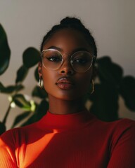 Poster - Empowered Gen Z Narratives Minimalist Portrait of Confident Young Professional in Modern Workspace with Natural Lighting and Authentic Storytelling Aesthetic