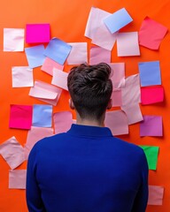 Aufkleber - Neurodiverse Productivity Hack Gen Z Brainstorming Aesthetic with Vibrant Sticky Notes - Maximizing Creative Workflow and Mental Performance Strategies
