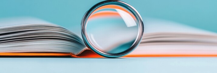 Aufkleber - Digital Knowledge Exploration High-Resolution Minimalist Research Lens on Academic Literature - Innovative Learning Technology and Information Discovery Insights