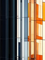 Aufkleber - Geometric Urban Minimalism Modular Architectural Facade Design Showcasing Innovative Color Block Aesthetics in Contemporary Structural Engineering