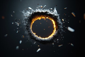 Aufkleber - Dynamic Elemental Impact Explosive Digital Visualization of Technological Disruption with High-Energy Particle Dynamics - Next-Gen Visual Design and Immersive Cinematic Experience