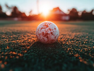 Aufkleber - Golden Hour Precision Cinematic Lawn Bowls Aesthetic Capturing Tactical Gameplay and Sunset Sports Mindfulness in High-Definition Detail