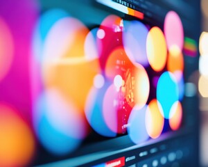 Leinwandbilder - Immersive Digital Color Grading Vibrant Bokeh Workflow Visualizing Next-Gen Creative Storytelling for Cutting-Edge Media Production