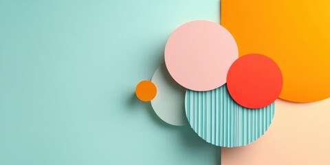 Leinwandbilder - Neurodivergent Design Innovation Minimalist Geometric Abstract with Pastel Mindfulness Palette - Creative Branding Visualization for Cognitive Wellness Strategies