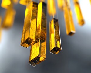 Aufkleber - Golden Crystalline Geometrics Luxe Industrial Design Meets Minimalist Architectural for High-End Creative Marketing and Innovative Spatial Visualization