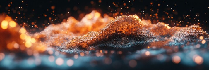 Aufkleber - Ethereal Quantum Flux Cinematic Gold Particle Dynamic - Immersive Digital Art Visualization of Transformative Motion and Premium Visual Experience