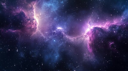 Wall Mural - a vast and colorful space scene with numerous stars scattered throughout the frame. a prominent purp