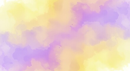 Pastel Dreamscape Watercolor Background - Serene, dreamy, soft, ethereal, and calming watercolor wash in pastel yellow and purple. Symbolizing tranquility, imagination, hope, gentleness, and peace