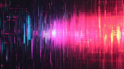 Poster - Abstract futuristic data stream flowing across digital interface