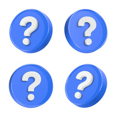 Leinwandbilder - speech bubbles with a question mark 3d icon set