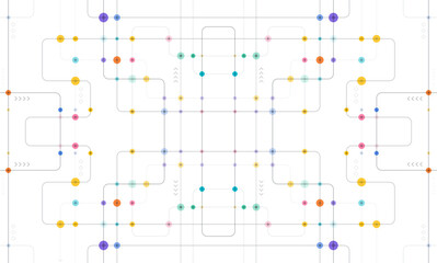 Poster - Digital technology background. Concept with technology line. Circuit board background technology