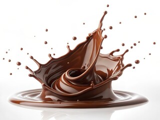 Fototapete -  Chocolate syrup splashing in mid air. 