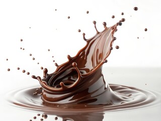 Fototapete -  Chocolate syrup splashing in mid air. 