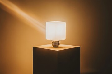 Aufkleber - Light bulb design illuminating a contemporary space with warm tones