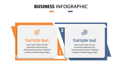 Wall Mural - vector infographic template with icons and 2 options or steps