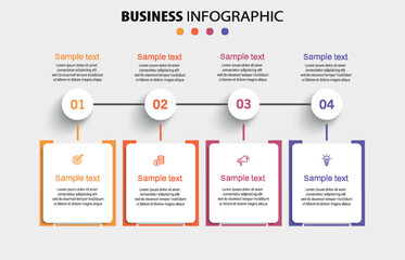 Wall Mural - business vector infographic template with 4 options or steps. can be used for workflow layout, diagr