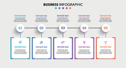 Wall Mural - business infographic template with 5 options or steps. can be used for workflow layout, diagram, ann