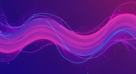 Poster - Abstract purple wavy lines background for backdrop, presentation, wallpaper or banner. Modern futuristic technology and futuristic network pattern for digital theme.