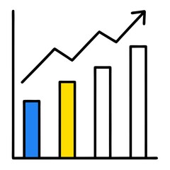 Wall Mural - business graph on white background
