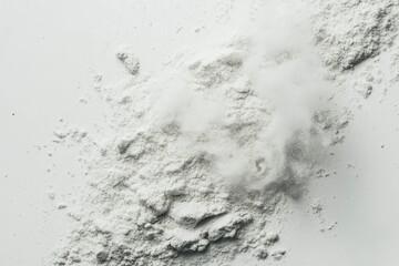 Poster - Powdered substance spread across a flat surface with a fine mist of dust rising in bright light