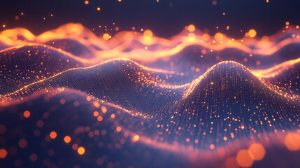 Poster - information in digital coded streams. 3d illustration of interlaced beams of data code. cyber field 