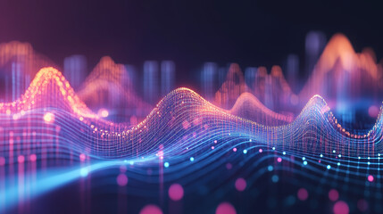 Aufkleber - Digital technology. High speed data transfer. Information flow in 3D illustration. Movement in futuristic neon cyberspace