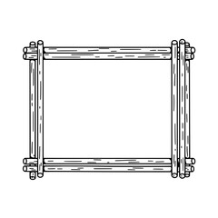 Poster - Wooden Frame Illustration: A meticulously detailed illustration of a rustic wooden frame. Its simple design and hand-drawn style are perfectly suited for displaying art or framing memories.