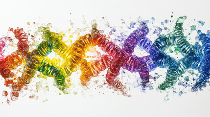 Poster - DNA research molecule. 3D illustration. Analysis of structure human genome