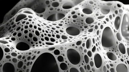 Poster - Molecular mesh. Spatial structure 3D illustration. Nanotechnology in medicine and molecular physics. Innovation in scientific community