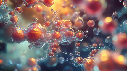 Poster - Molecular lattice, scientific laboratory research, modern chemistry, stable formula, nanotechnological structure. 3d illustration of molecule and molecular bonds